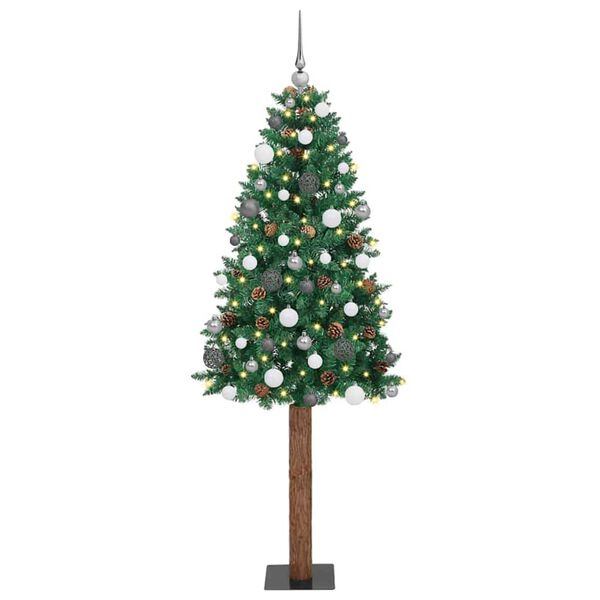 vidaXL Albero di Natale snodato con 300 LED con supporto Verde 210 cm