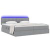 vidaXL Letto con contenitore e LED Grigio chiaro 200 x 200 cm Tessuto