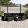 vidaXL Set Divani da Giardino con Cuscini 7pz Nero Polyrattan