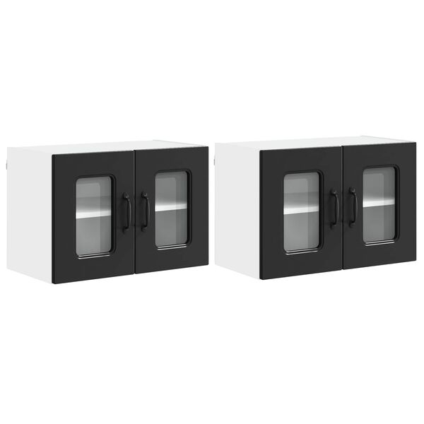 vidaXL Mobile da cucina Kalmar 2 pcs Nero 60 x 31 x 40 cm