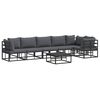 vidaXL Set Divano da Giardino 7 pz Nero Alluminio