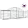 vidaXL Cesti Gabbioni ad Arco 9 pz 200x50x60/80 cm Ferro Zincato