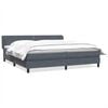 vidaXL Giroletto a Molle con Materassi Grigio Scuro 200x220 cm Velluto
