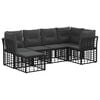 vidaXL Set di divani da esterno con cuscino 6 pcs Nero Poliestere