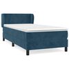vidaXL Giroletto a Molle con Materasso Blu Scuro 100x200 cm in Velluto