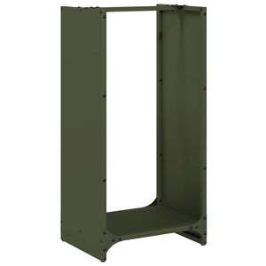 vidaXL Rastrelliera per Legna da Ardere Verde Oliva 40x30x80 cm