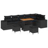 vidaXL Set Divano da Giardino 9 pz Nero polyrattan
