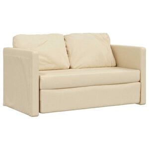 vidaXL Divano Letto da Terra 2 in 1 Crema 112x174x55 cm Tessuto