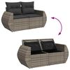 vidaXL Set Divano da Giardino 8pz con Cuscini Grigio Polyrattan Acacia