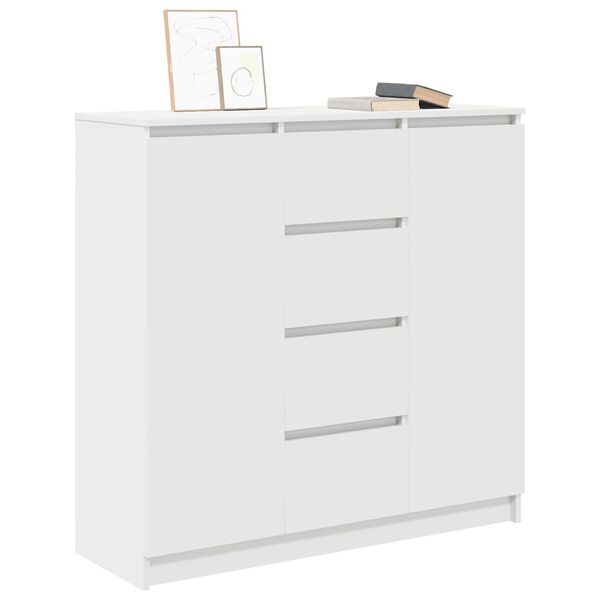 vidaXL Credenza con Cassetti Bianco 100,5x35x98,5 cm Legno Multistrato