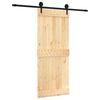 vidaXL Porta scorrevole Naturale e Nero 85 x 210 cm