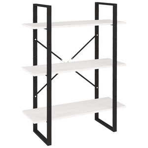 vidaXL Libreria a 3 Ripiani Bianca 80x30x105 cm in Massello di Pino
