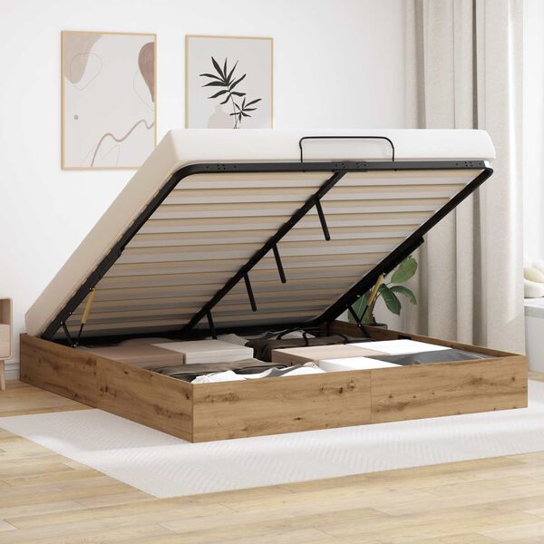 vidaXL Letto ottomano Rovere Artigianale 203 x 160 x 25 cm