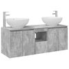 vidaXL Set di Armadi da Bagno 3 pz Grigio Cemento 49,5 x 44,5 x 65 cm