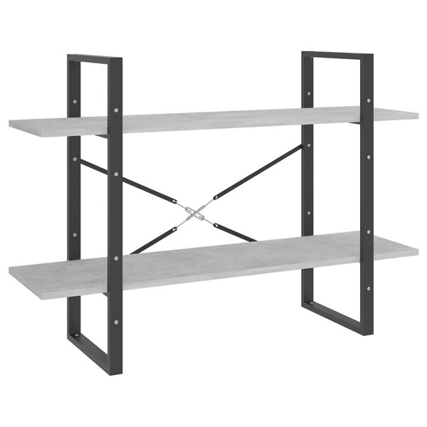 vidaXL Libreria a 5 Ripiani Grigio Cemento 100x30x175cm in Multistrato