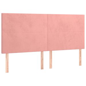 vidaXL Testiera Rosa 160x5x118/128 cm Velluto