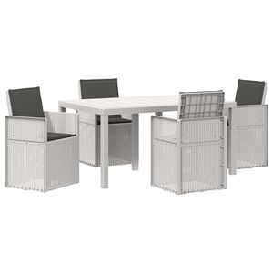 vidaXL Set da Pranzo per Giardino 5 pz Bianco e Antracite PP