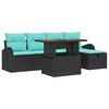 vidaXL Set Divano da Giardino 6 pz Nero polyrattan