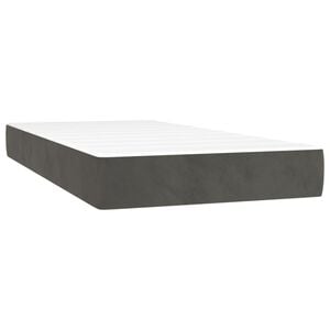 vidaXL Materasso a Molle Insacchettate Rigidit&agrave; Media Grigio Scuro 80x200x20 cm in Velluto