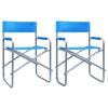 vidaXL Sedie da Regista 2 pz in Acciaio Blu