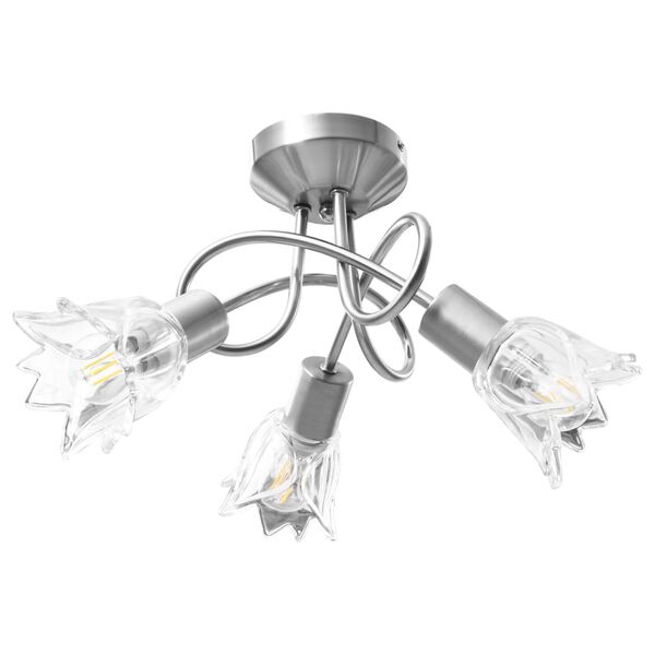 vidaXL Lampadario con Paralumi in Vetro per 3 Lampadine E14 Tulipano