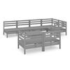 vidaXL Set Salotto da Giardino 8 pz in Legno Massello di Pino Grigio