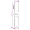 vidaXL Armadietto da Bagno Rovere Artigianale 32x34x188,5cm Truciolato