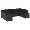 vidaXL Set Divani da Giardino 9 pz con Cuscini Nero in Polyrattan