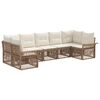 vidaXL Set Divano da Giardino 7 pz 7-Numero di posti Beige polyrattan