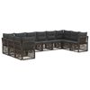 vidaXL Set Divano da Giardino 10 pcs Grigio polyrattan