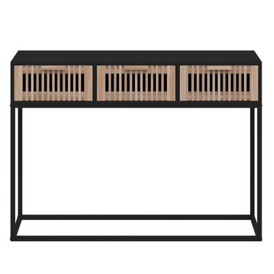 vidaXL Tavolino Consolle Nero 105x30x75 cm Legno Multistrato e Ferro