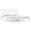 vidaXL Giroletto Bianco 180x200 cm Super King in Legno Massello