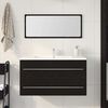 vidaXL Mobile Lavabo Rovere Nero 90 x 45 x 1.5 cm Legno multistrato