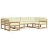 vidaXL Set di divani da esterno 6 pz Bianco e Crema