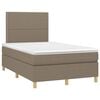 vidaXL Giroletto a Molle con Materasso Tortora 120x190 cm in Tessuto