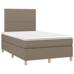 vidaXL Giroletto a Molle con Materasso Tortora 120x190 cm in Tessuto