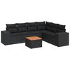 vidaXL Set Divani da Giardino con Cuscini 7pz Nero Polyrattan
