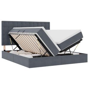 vidaXL Letto con contenitore LED e materasso Grigio Scuro 180 x 200 cm