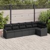 vidaXL Set Divano da Giardino con archiviazione 6 pcs Nero polyrattan