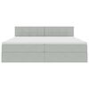 vidaXL Letto con contenitore e LED Grigio chiaro 200 x 200 cm Velluto