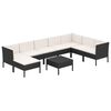 vidaXL Set Divani da Giardino 9 pz con Cuscini in Polyrattan Nero