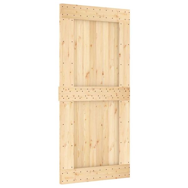 vidaXL Porta Scorrevole con Set Hardware 95x210 cm Legno Massello Pino