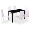 vidaXL Set Tavolo da Pranzo 7 pz Bianco e Nero