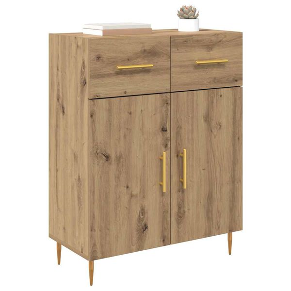 vidaXL Credenza Rovere artigianale 69,5 x 34 x 90 cm Legno multistrato