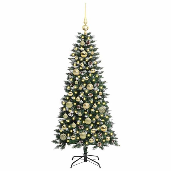 vidaXL Albero di Natale artificiale con 150 LED Verde 120 cm
