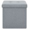 vidaXL Pouf Pieghevoli con Contenitore 2pz Grigio Chiaro in Simil Lino
