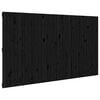 vidaXL Testiera da Parete Nera 204x3x110 cm in Legno Massello di Pino