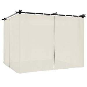 vidaXL Gazebo con Tende Crema 3x3 m in Acciaio