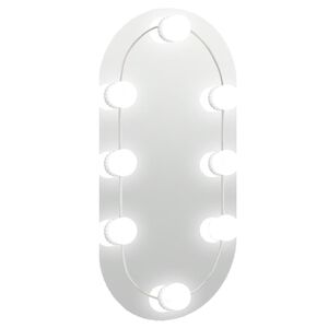 vidaXL Specchio con Luci LED 40x20 cm Ovale in Vetro