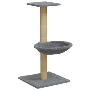 vidaXL Albero per Gatti con Palo Tiragraffi Sisal Grigio Chiaro 74 cm
